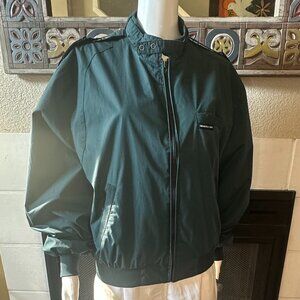 Vintage green Members Only Jacket Mens 40 Windbreaker Full Zip Hong Kong 80s